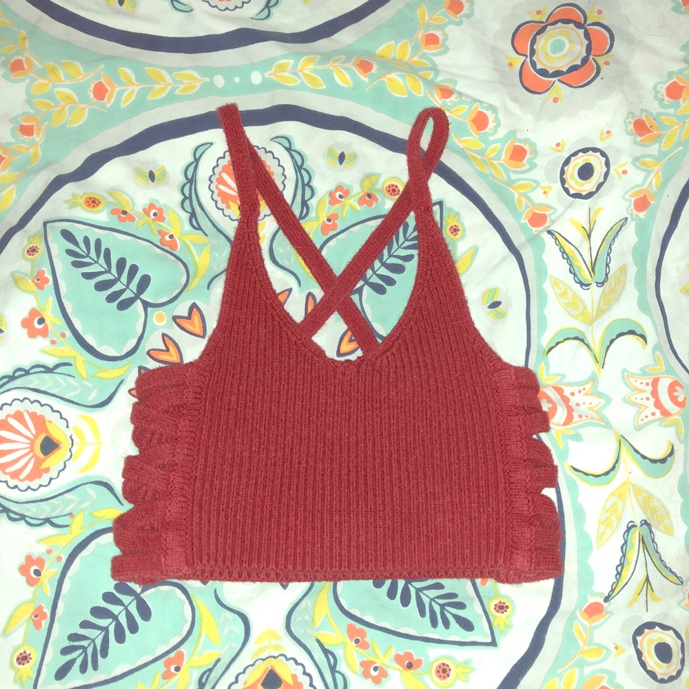Red Crochet Top From Urban Outfitters